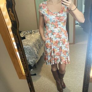 Floral Short Sleeved Dress